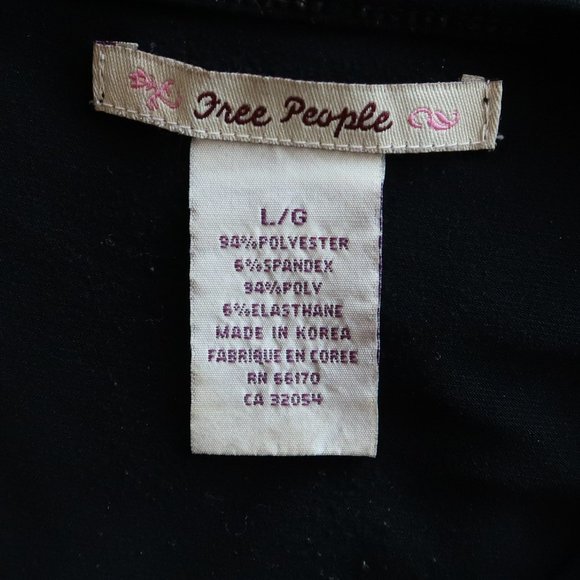 Free People Black Sleeveless V-neck Knot Front Stretch Midi Shift Dress Large L - Picture 6 of 7